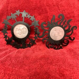 Partylite Sun & Moon tea light/candle holder sconce pair.  USED